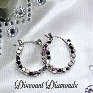 Hoop Earrings 18K White Gold on 925 Sterling Silver